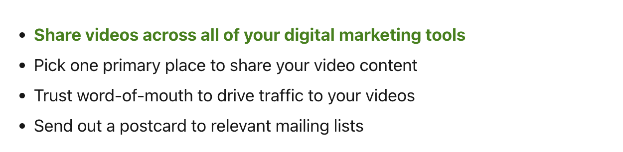 which of the following is a key strategy for distributing your video content?