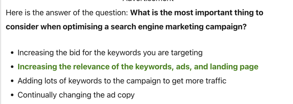 what is the most important thing to consider when optimising a search engine marketing campaign?