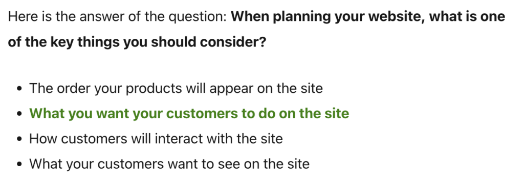 when planning your website, what is one of the key things you should consider?