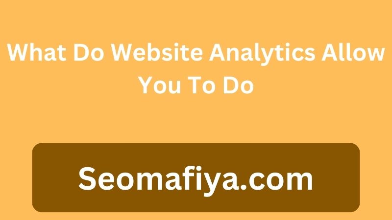 What Do Website Analytics Allow You To Do