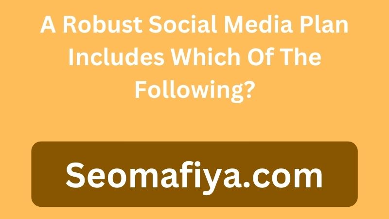 A Robust Social Media Plan Includes Which Of The Following?